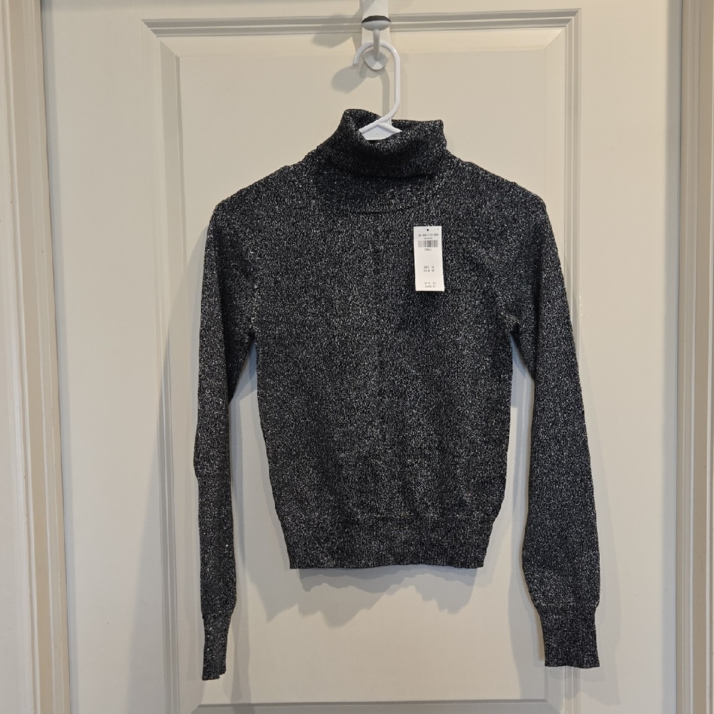 Abercrombie & Fitch Black Shimmer Turtleneck Sweater